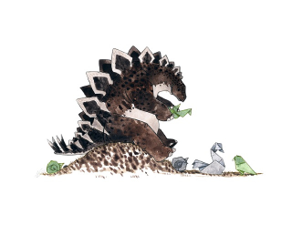 Illustration for article titled Dinosaurs face new challenges in these beautiful watercolors